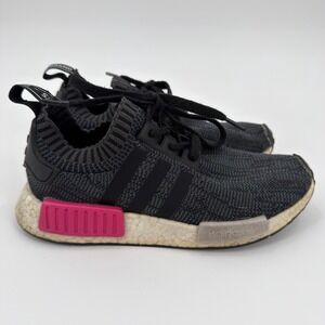 Adidas NMD‎ R1 Womens Shoes Black Gray Pink Knit Boost Sneakers Size 7